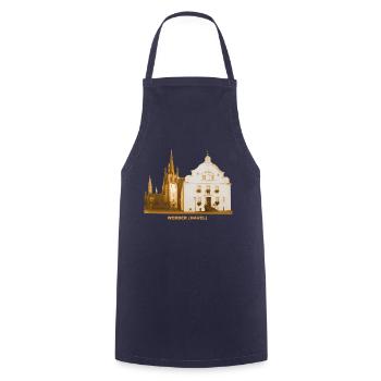 Werder Havel, Old Town Hall, Church Brandenburg - Cooking Apron - navy - Front - AI Model Male 185 dark (185cm)