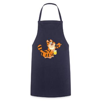 Cat with a glass of beer - Cooking Apron - navy - Front - AI Model Male 185 dark (185cm)