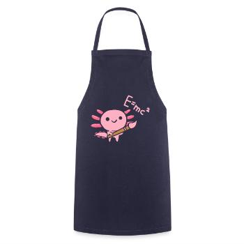 Axolotl schlau - Kochschürze - Navy - Vorne - AI Model Male 185 dark (185cm)