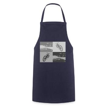 MTB Pop Art grey - Cooking Apron - navy - Front - AI Model Male 185 dark (185cm)