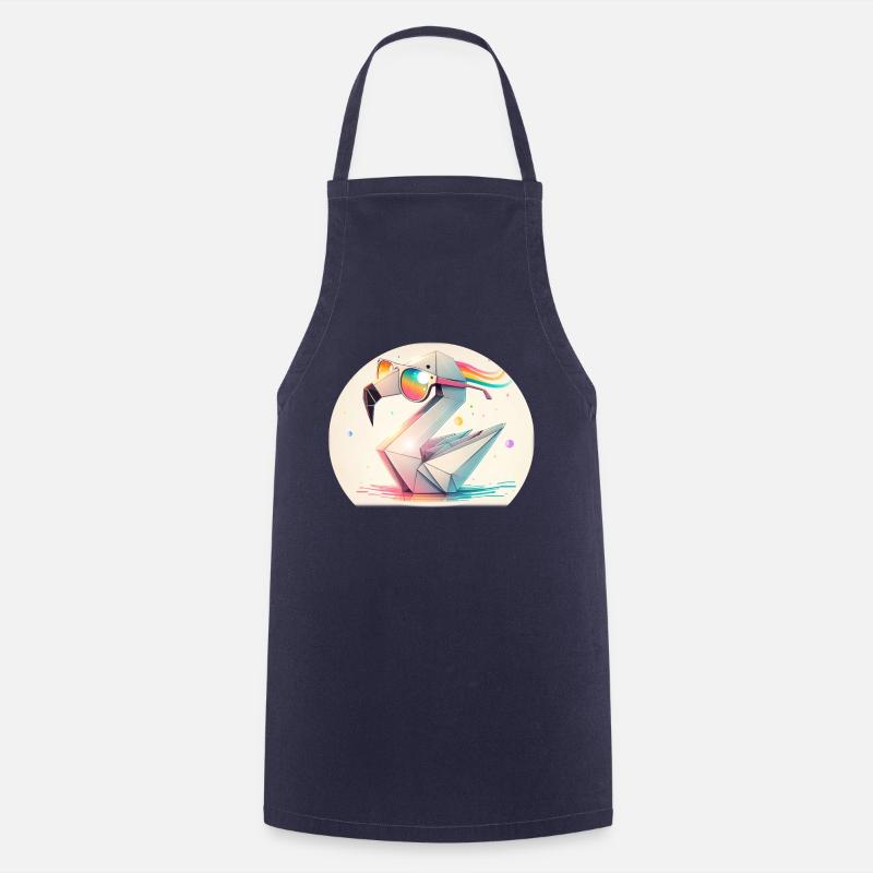 flamingo origami - Tablier de cuisine - marine