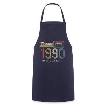 1990 Original 1990 Vintage Vintage rétro anniversa - Tablier de cuisine - marine - Devant - AI Model Male 185 dark (185cm)