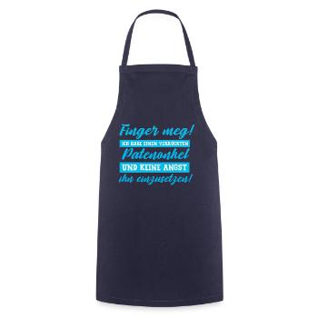 Funny Godfather Christening Baby Sayings Gift Godfather - Cooking Apron - navy - Front - AI Model Male 185 dark (185cm)