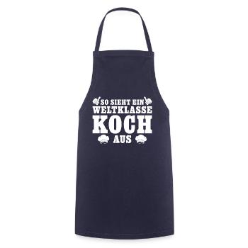Küchenchef Weltklasse Koch Geschenk - Kochschürze - Navy - Vorne - AI Model Male 185 dark (185cm)