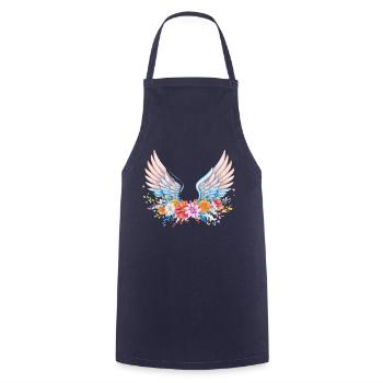Angelwings,Angel Wings,Graffiti,Colorful,Flowers - Cooking Apron - navy - Front - AI Model Male 185 dark (185cm)