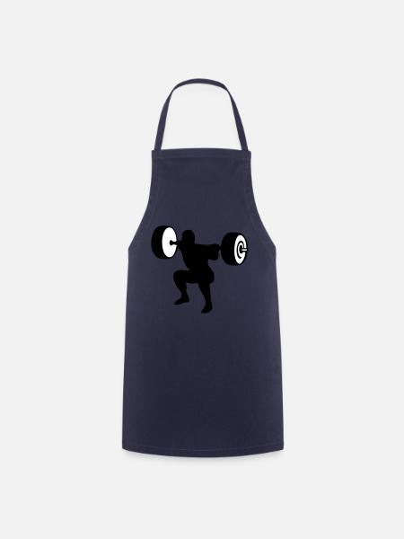 weightlifting, weightlifter, weight lifter - Cooking Apron - navy