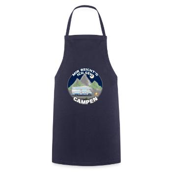 "Mir reicht's ich geh CAMPEN" Geschenk für Camper - Kochschürze - Navy - Vorne - AI Model Male 185 dark (185cm)
