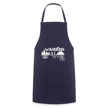 WANDERN | Geschenk für Wanderer - Kochschürze - Navy - Vorne - AI Model Male 185 dark (185cm)