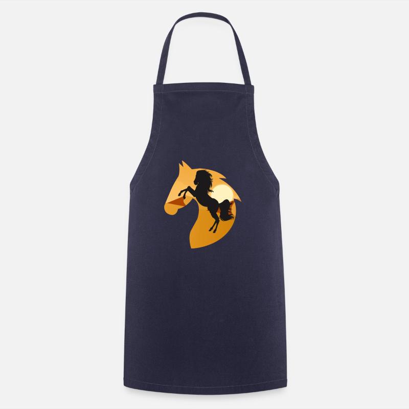 cheval noir de desert - Tablier de cuisine - marine