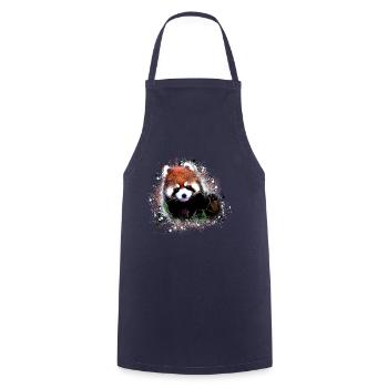 panda rouge ,Graffiti, peinture,ours panda, ours - Tablier de cuisine - marine - Devant - AI Model Male 185 dark (185cm)