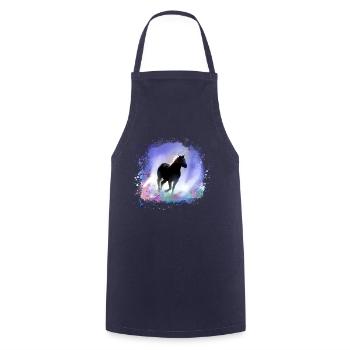 cheval, haflinger, graffiti, peinture, rose, islandais - Tablier de cuisine - marine - Devant - AI Model Male 185 dark (185cm)
