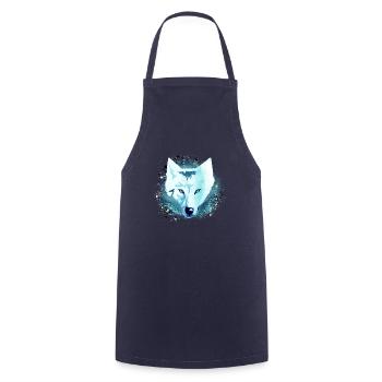 loup, bleu, chien, husky, chien, peinture, graffiti - Tablier de cuisine - marine - Devant - AI Model Male 185 dark (185cm)