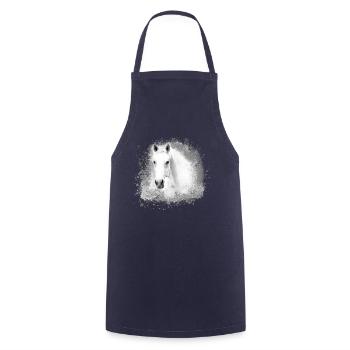 Schimmel, Pferd,weisses Pferd, Graffiti,haflinger - Kochschürze - Navy - Vorne - AI Model Male 185 dark (185cm)