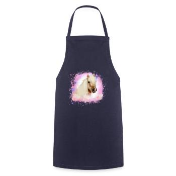 pony, pink, shettland,horse,pony,white pony - Cooking Apron - navy - Front - AI Model Male 185 dark (185cm)
