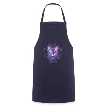 katze,bunt, Aquarell, kätzchen,sterne - Kochschürze - Navy - Vorne - AI Model Male 185 dark (185cm)