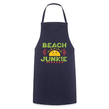 Junkie de la plage - Tablier de cuisine - marine - Devant - AI Model Male 185 dark (185cm)