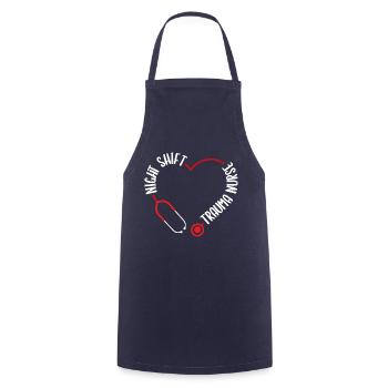Night Shift Trauma Nurse Stethoscope Nursing - Cooking Apron - navy - Front - AI Model Male 185 dark (185cm)