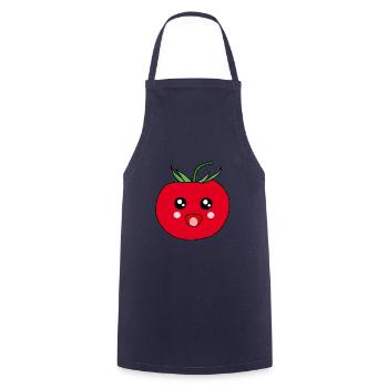 Funny Tomato Food Design Kawaii Gift - Cooking Apron - navy - Front - AI Model Male 185 dark (185cm)