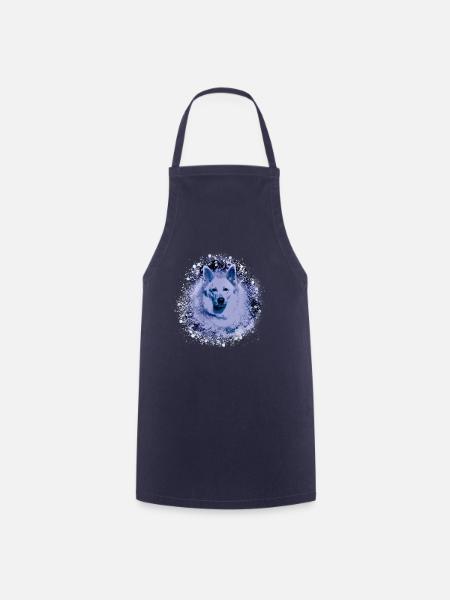 weisser schäferhund ,hund ,weiß,hund ,Malerei,wolf - Kochschürze - Navy