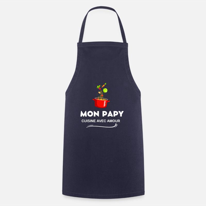 Tablier de cuisine mon papy cuisine avec amour - Tablier de cuisine - marine