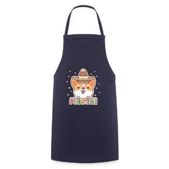 Cute Corgi Enjoying Cino De Mayo Fiesta - Cooking Apron - navy - Front - AI Model Male 185 dark (185cm)
