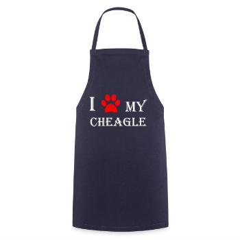 I love my Cheagle I Chihuahua Beagle Mix - Kochschürze - Navy - Vorne - AI Model Male 185 dark (185cm)