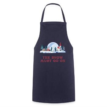 The snow must go on - Village pitoresque (red) - Cooking Apron - navy - Front - AI Model Male 185 dark (185cm)