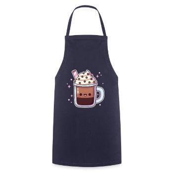 Süßer Eiskaffee mit Schlagsahne - Kochschürze - Navy - Vorne - AI Model Male 185 dark (185cm)