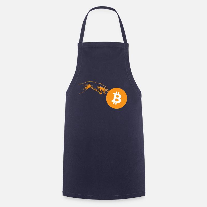 Krypto Creation Hand 3 Bitcoin - Kochschürze - Navy