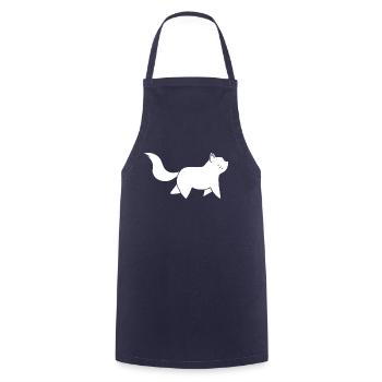 Katze in Bewegung Katzenfreund - Kochschürze - Navy - Vorne - AI Model Male 185 dark (185cm)