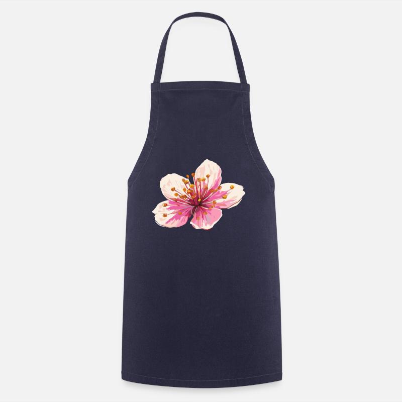 Fleur de cerisier - Tablier de cuisine - marine