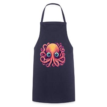 Süsser Tintenfisch Oktopus Geschenkidee - Kochschürze - Navy - Vorne - AI Model Male 185 dark (185cm)