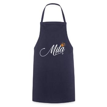 Mila Nom pour les femmes enfants bambins - Mila Custom - Tablier de cuisine - marine - Devant - AI Model Male 185 dark (185cm)