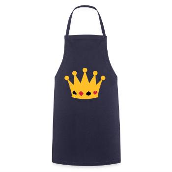 couronne poker crown - Tablier de cuisine - marine - Devant - AI Model Male 185 dark (185cm)