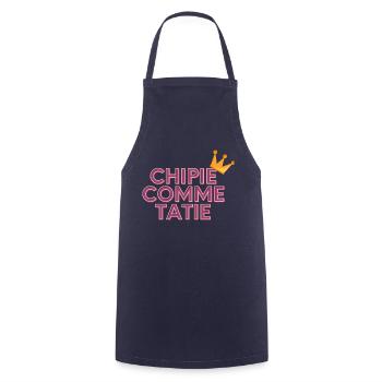 chipie comme tatie - Tablier de cuisine - marine - Devant - AI Model Male 185 dark (185cm)