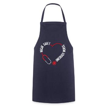 Night Shift Oncology Nurse Stethoscope Nursing - Cooking Apron - navy - Front - AI Model Male 185 dark (185cm)