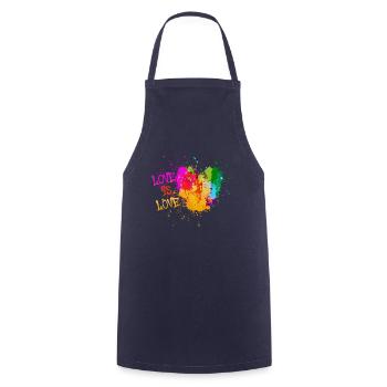 love is love,LGBT,Regenbogen,Herz, Graffiti, Love, - Kochschürze - Navy - Vorne - AI Model Male 185 dark (185cm)
