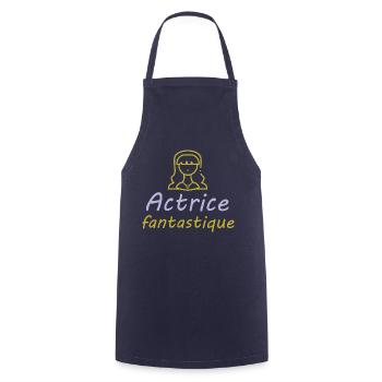 Tshirt femme Actrice fantastique - Tablier de cuisine - marine - Devant - AI Model Male 185 dark (185cm)