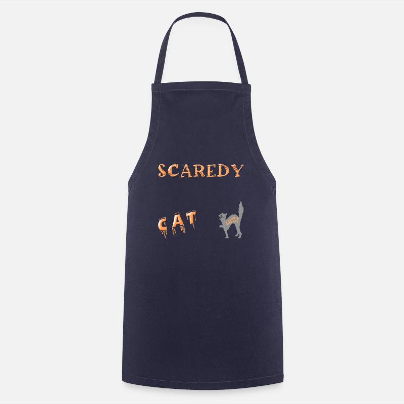 Halloween chat effrayé d'Halloween - Tablier de cuisine - marine