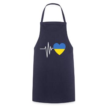 Ukraine Lover Heartbeat - Tablier de cuisine - marine - Devant - AI Model Male 185 dark (185cm)