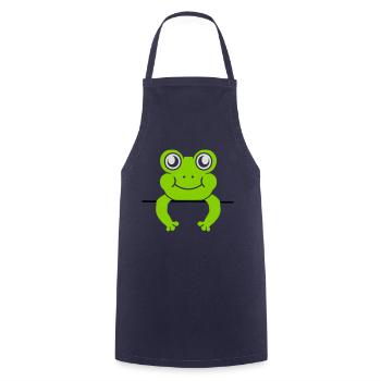 Frog Wall Shield Comic - Cooking Apron - navy - Front - AI Model Male 185 dark (185cm)