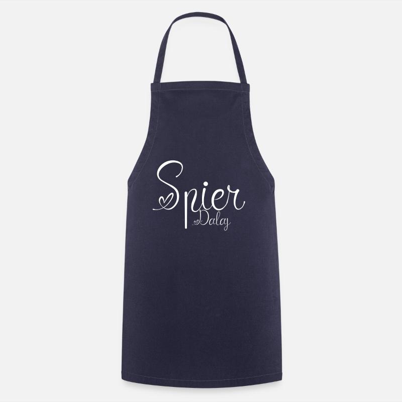 Spirda... Polish text - Cooking Apron - navy