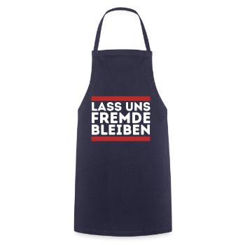 Lass uns fremde bleiben! - Kochschürze - Navy - Vorne - AI Model Male 185 dark (185cm)