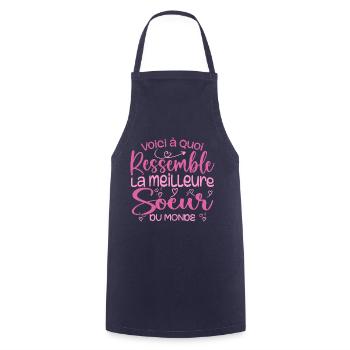 Cadeau Meilleure Sœur - Cadeau Super et cool Soeur - Tablier de cuisine - marine - Devant - AI Model Male 185 dark (185cm)