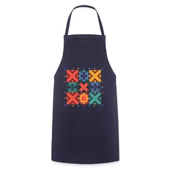 Funny Quilting I Still Play With Blocks Quilt - Cooking Apron - navy - Front - AI Model Male 185 dark (185cm)