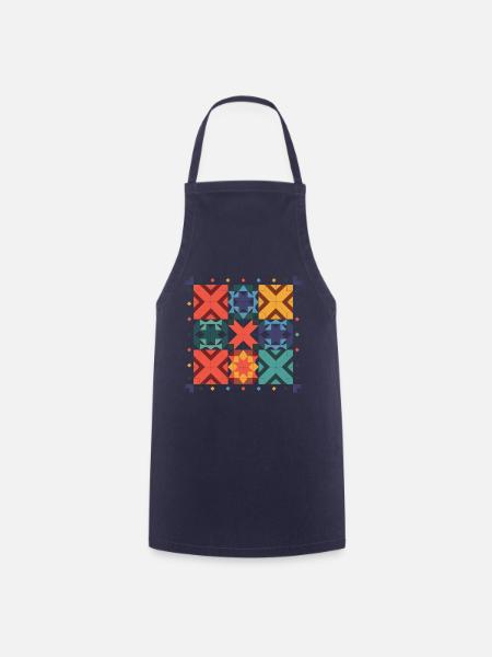 Lustiges Quilten Ich spiele immer noch mit Blöcken Quilt - Kochschürze - Navy
