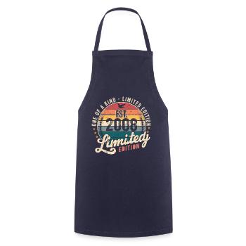 Birthday Gift 2008 Vintage 2008 Retro 2008 - Cooking Apron - navy - Front - AI Model Male 185 dark (185cm)