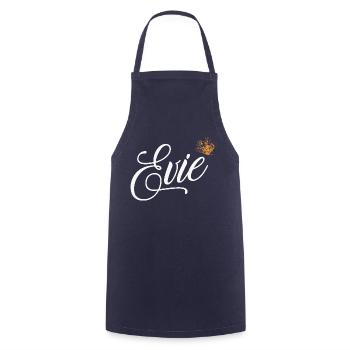 Evie Nom personnalisé pour femmes enfants bambins - Evie - Tablier de cuisine - marine - Devant - AI Model Male 185 dark (185cm)