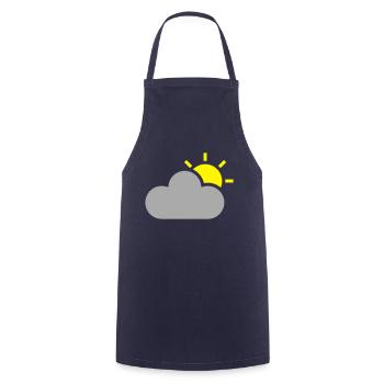 Symbole de temps - soleil et nuage - Tablier de cuisine - marine - Devant - AI Model Male 185 dark (185cm)