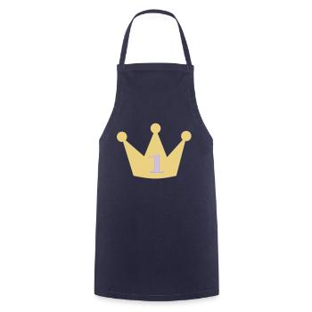 Crown for the first Birthday 1st birthday first - Cooking Apron - navy - Front - AI Model Male 185 dark (185cm)